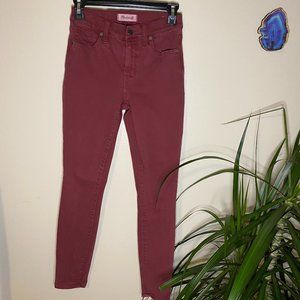 Madewell 9 inch High Riser Skinny Maroon